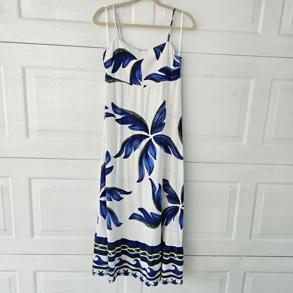 Lable Of Love XL Woman's Blue and White Spaghetti Strap Sundress Maxi - Picture 2 of 14